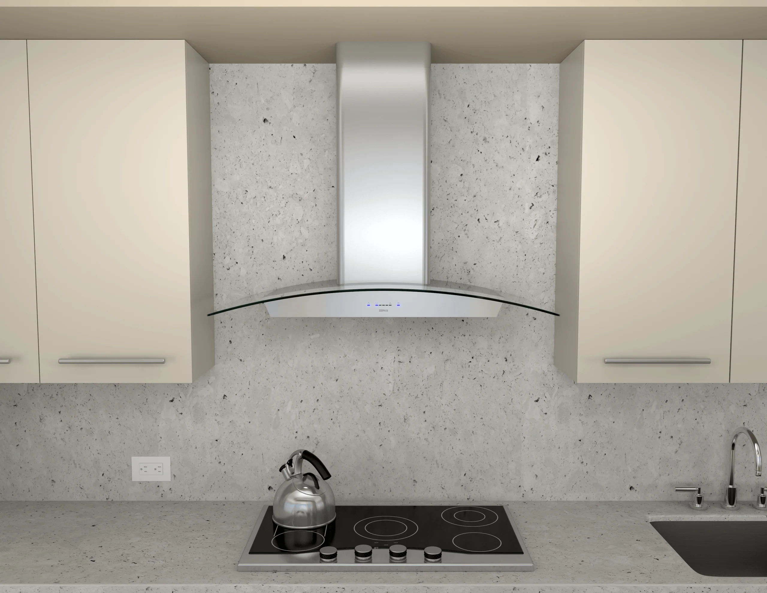 Zephyr ZRVM90BGG Ravenna, Wall, 90cm, SS+Gray Glass, ACT, LED - Image 4