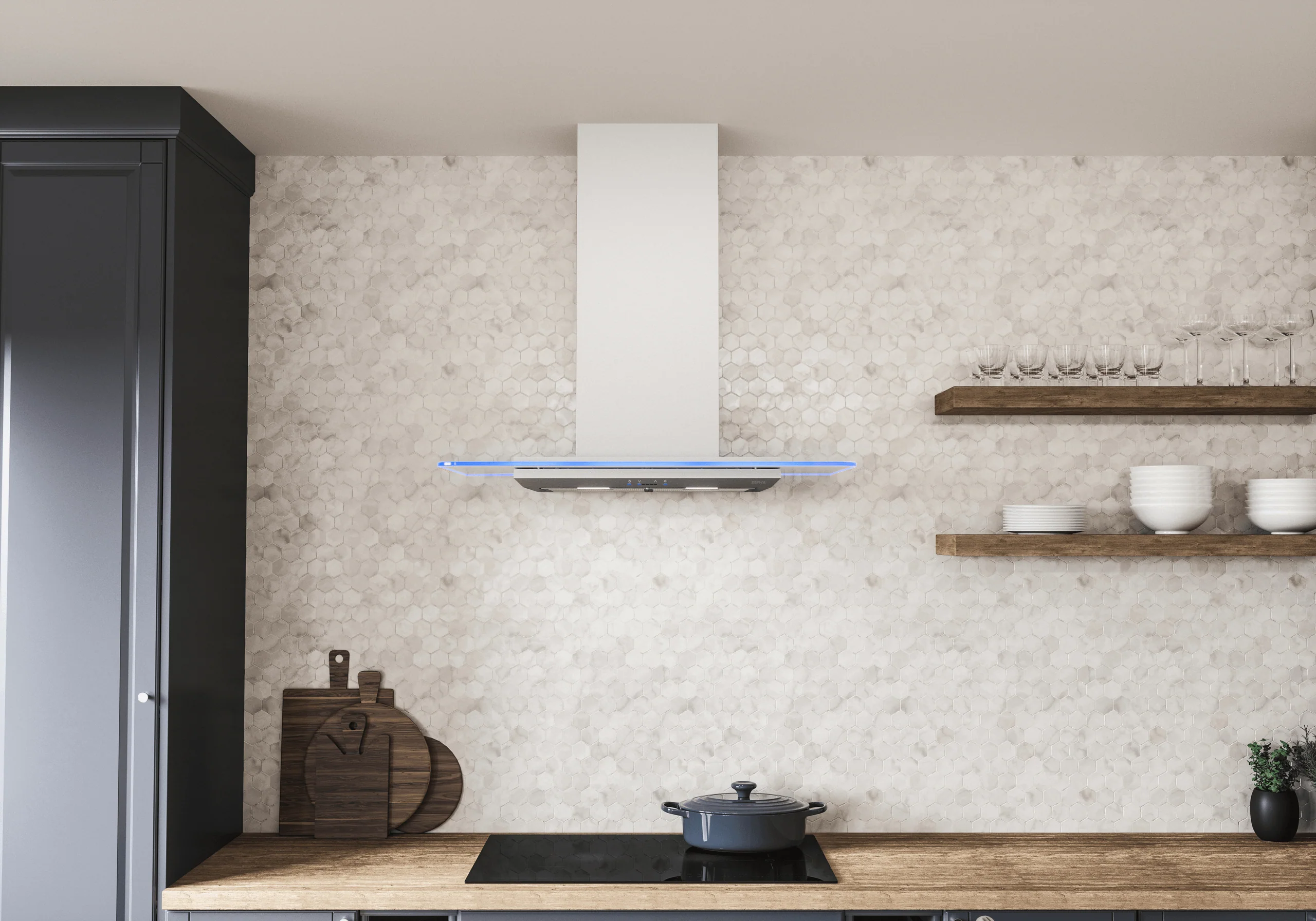 Zephyr ZVOM90BG Verona, Wall, 90cm, SS+Glass, LED, ACT - Image 9